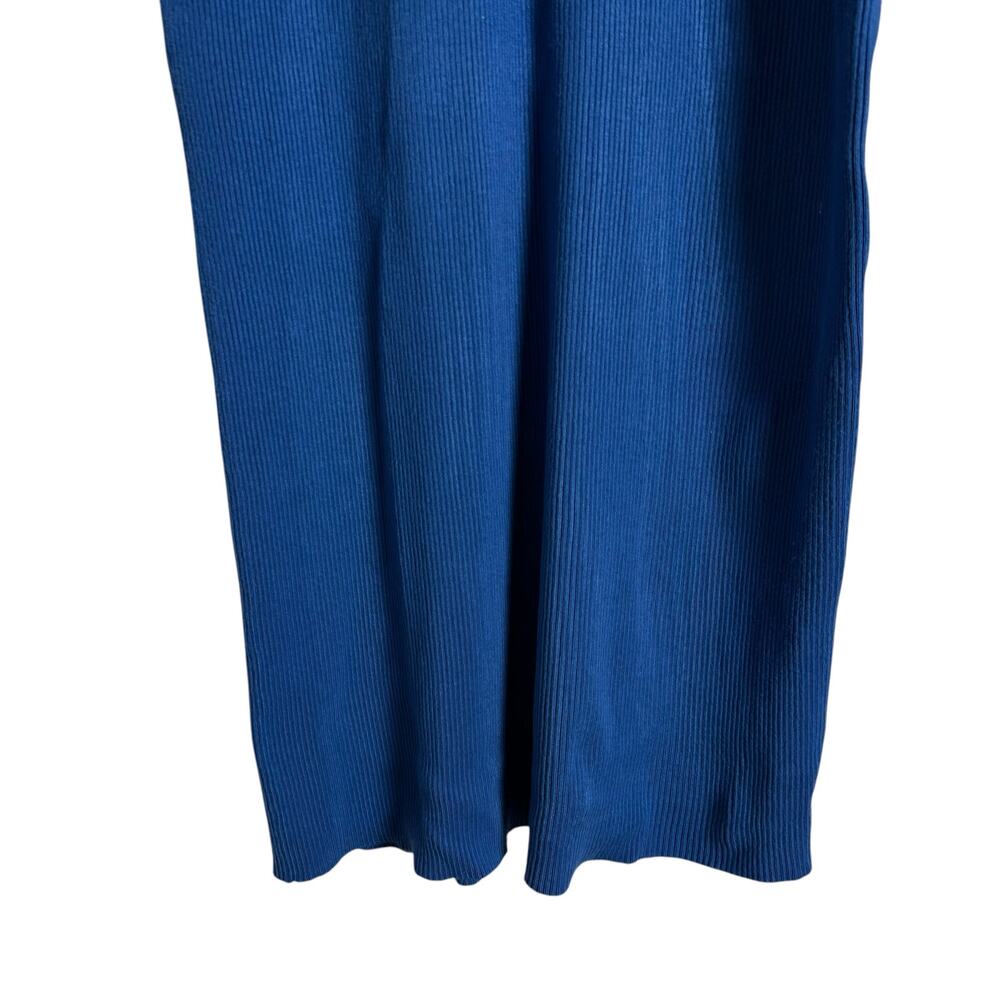 Great Jones Cobalt Blue Ribbed Knit Long Sleeve Sweater Midi Dress Size Large - Picture 10 of 12